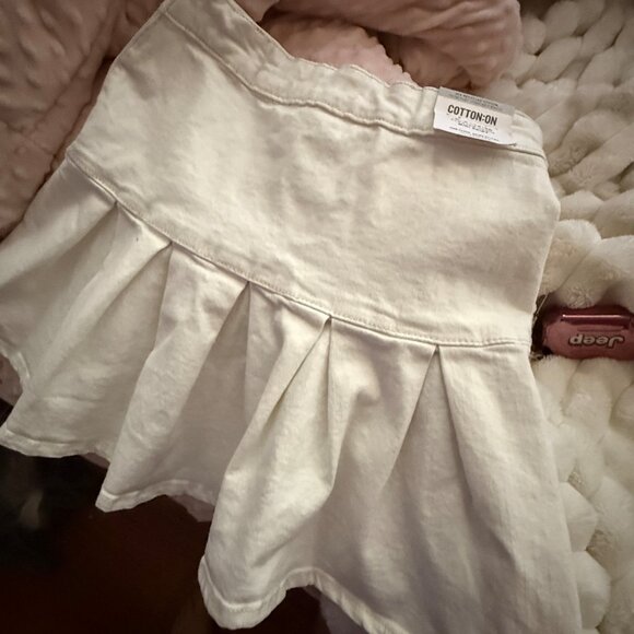 NWT Cotton On Pleated Denim Mini Skirt - Picture 1 of 7